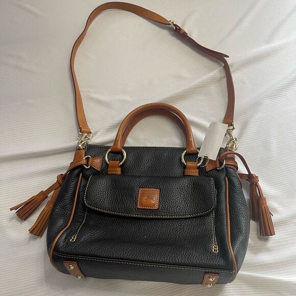 Dooney & Bourke VTG Florentine Black Satchel Purse Handbag New - Picture 1 of 16